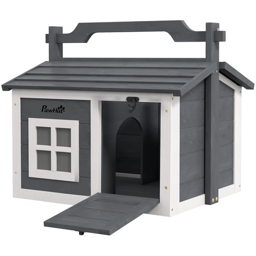 Pawhut rabbit hutch - cat, house