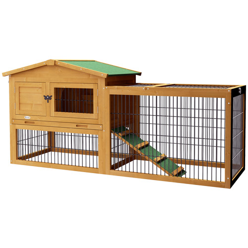 Pawhut rabbit hutch - hutch, pet