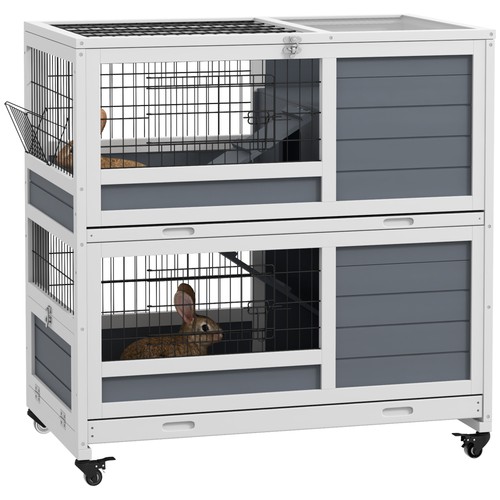 Pawhut rabbit hutch indoor - hutch,,