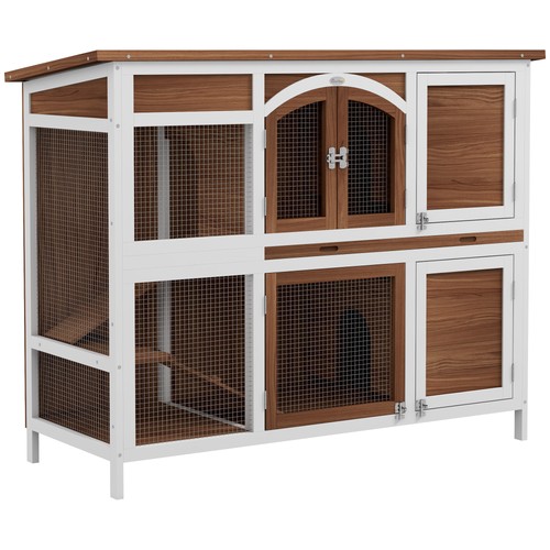 Pawhut rabbit hutch guinea - rabbit,