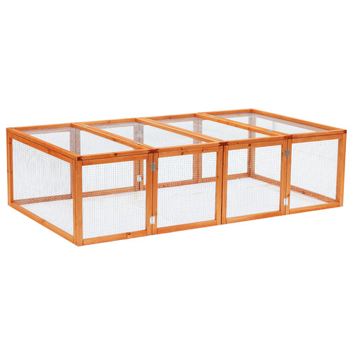 Pawhut wooden rabbit hutch - pawhut,