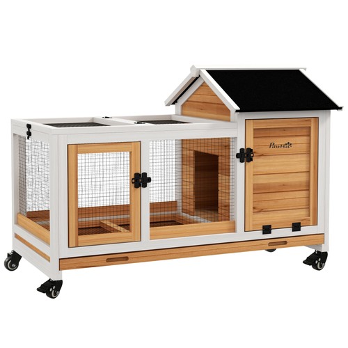 Pawhut rabbit hutch - pawhut,