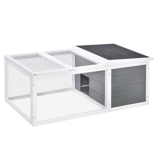 Pawhut rabbit hutch small - hutch,