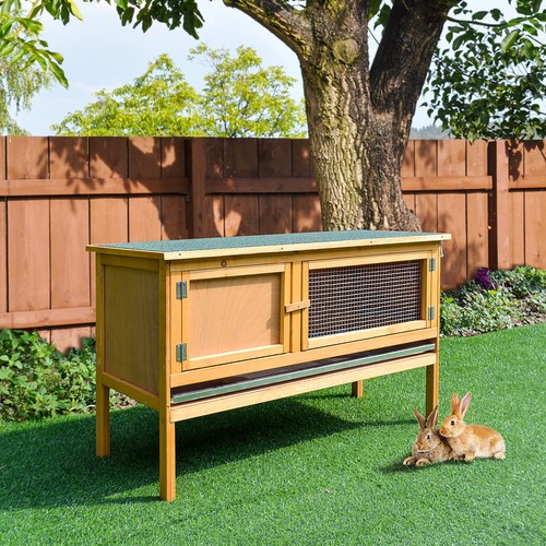 Wooden rabbit hutch bunny cage - wooden,