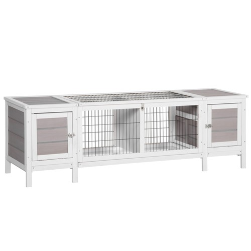 Pawhut rabbit hutch guinea - rabbit,
