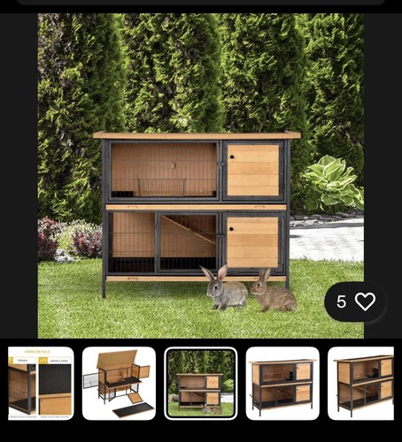 Pawhut rabbit hutch guinea - rabbit,