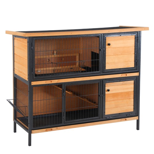 Pawhut rabbit hutch guinea - rabbit, hutch,