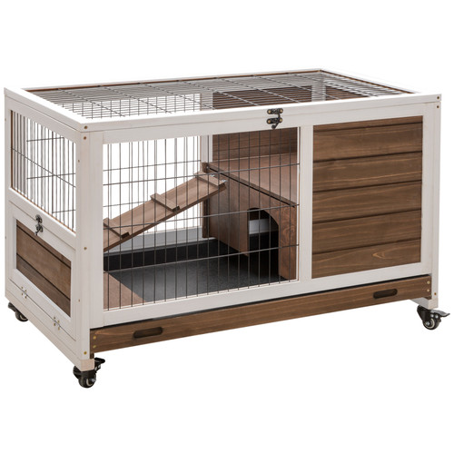 Pawhut elevated wood rabbit - pawhut,