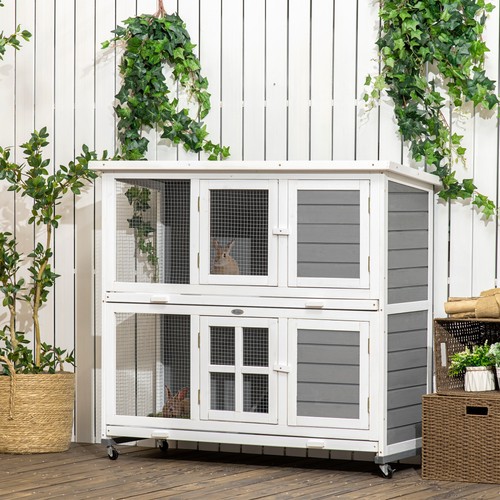 Pawhut rabbit hutch guinea - pawhut, hutch,
