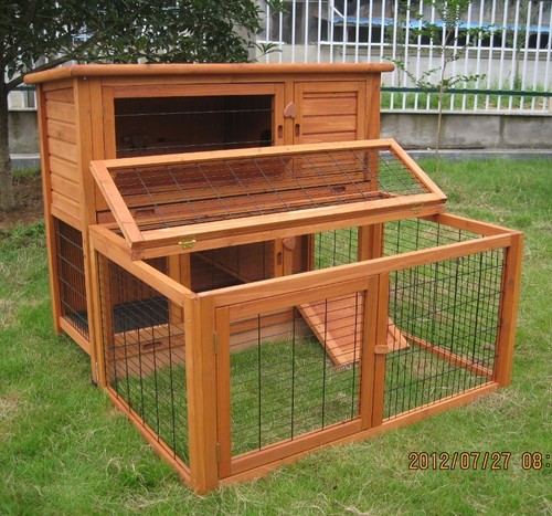4ft large double rabbit hutch - double,