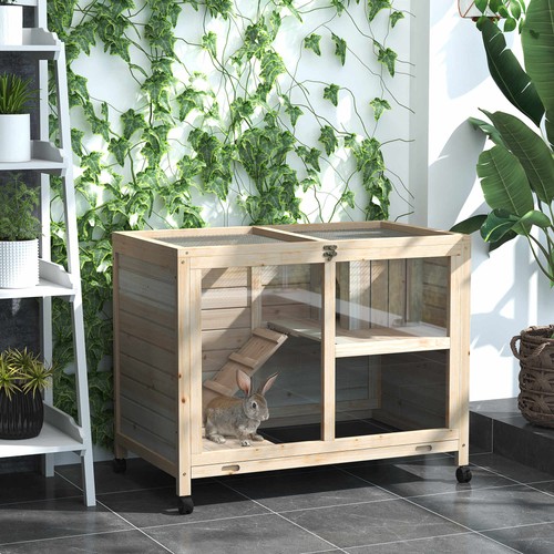 Rabbit hutch indoor wooden - rabbit,