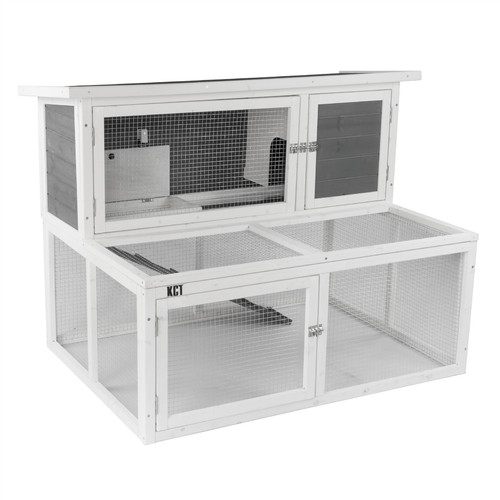 Wooden rabbit hutch - 4ft, two