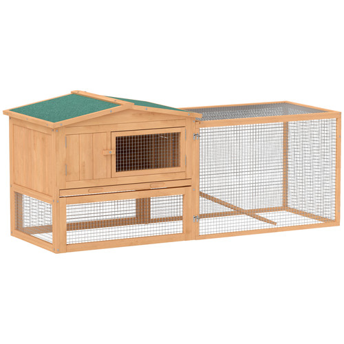 Pawhut wooden rabbit hutch - pawhut,