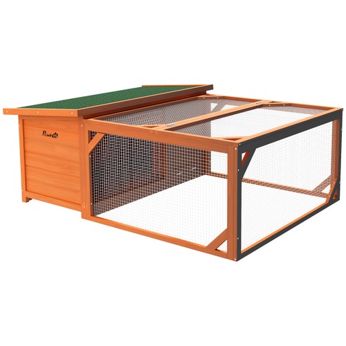 Pawhut rabbit hutch guinea - rabbit,