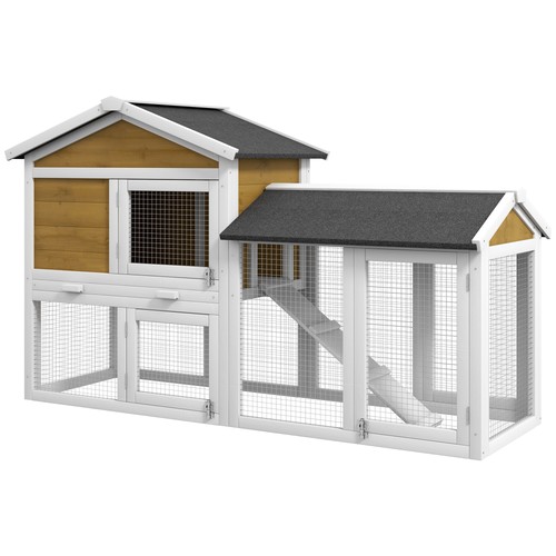 Pawhut rabbit hutch guinea - rabbit,