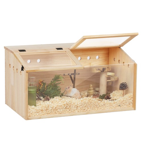 Wooden hamster cage - wooden, cage,