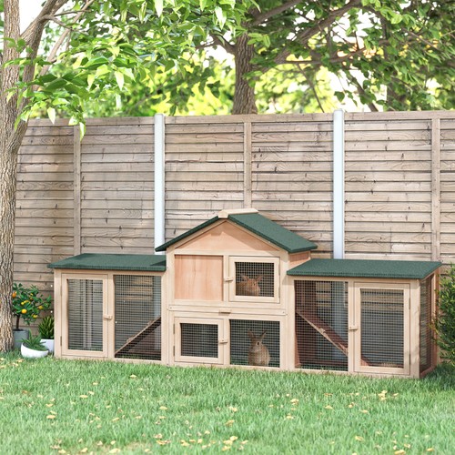Pawhut rabbit hutch - rabbit, hutch,